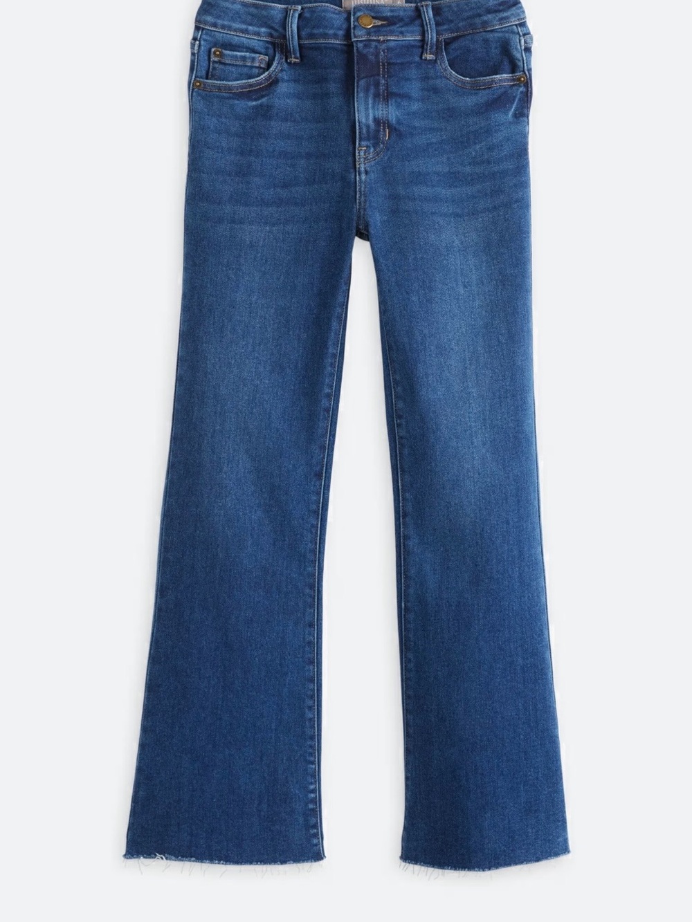 Just USA Salma Stretchy Cropped Flare Jeans Size 14 Blue High Rise Raw Hem - Picture 3 of 6
